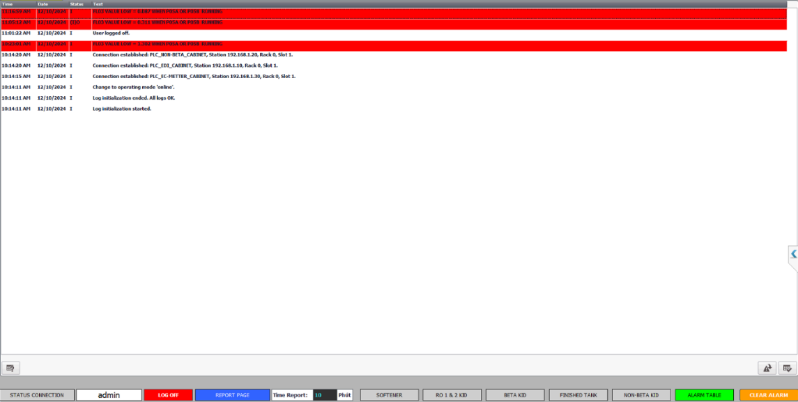 Giao diện phần mềm quản lý nước dược phẩm đạt chuẩn GMP-EU